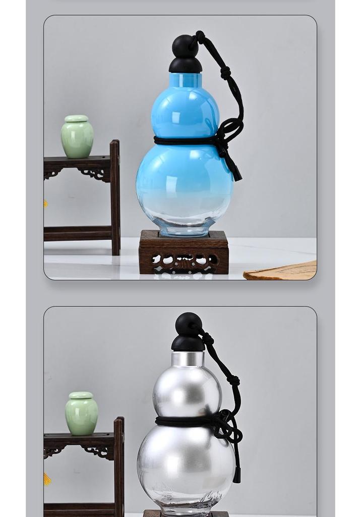 Purple Qi Sunrise Wukong Gourd Bottle - National Style Portable Water Cup