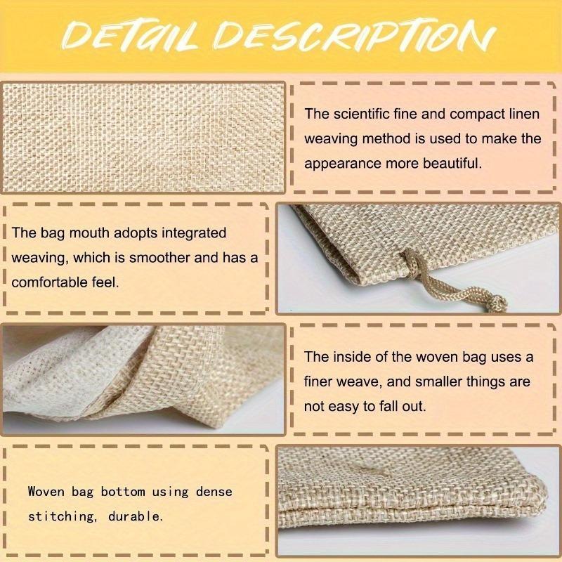 20 Stück Premium Jute Sackleinen Kordelzugbeutel - Mehrzweck Stoff Schmuckbeutel für Party, Hochzeitsgeschenke, Geburtstag, Kunst & DIY Handwerk