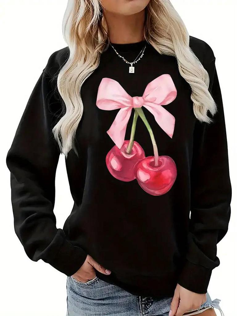 Dámská mikina s třešňovým potiskem - Evropský a americký styl s dopravou zdarma