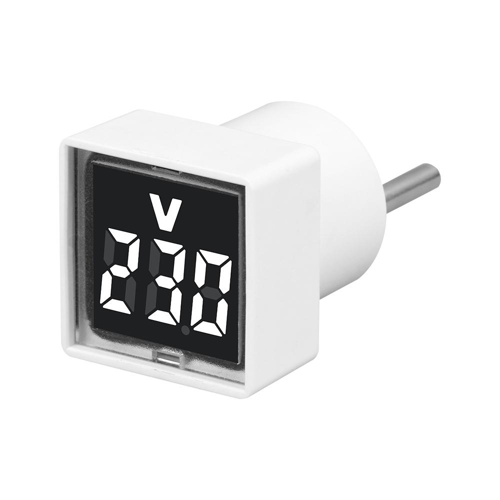 EU Plug AC 50-500V LED Digital Voltmeter 30mm Round Mini Voltage Meter Indicator Light Volt Tester Test Gauge Amp Detector