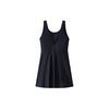 Anta Letter Print Round Neck Sleeveless Swim Dress Women Swimwear Black 1823531426-1