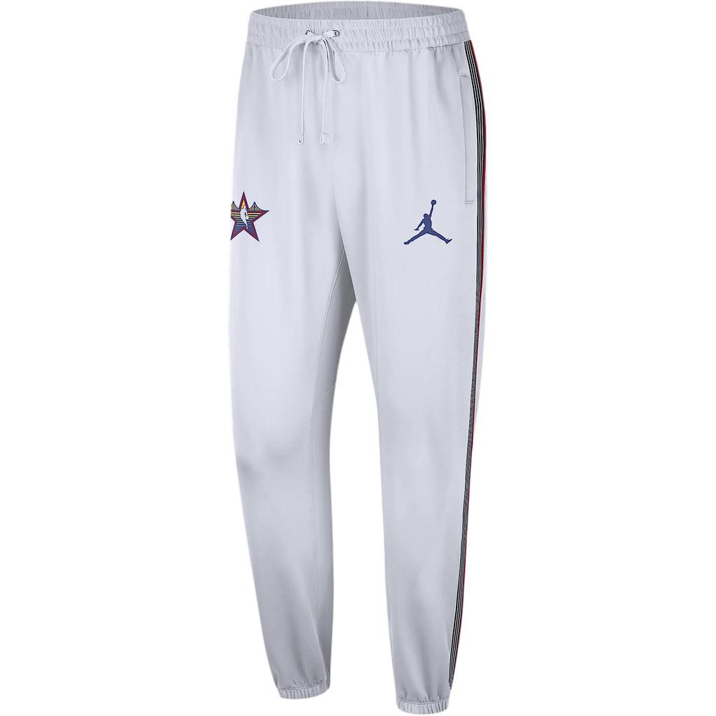 Jordan X NBA All-Star Logo Quick-Dry Comfortable Drawstring Knit Sports Pants Men Pants White HF5821-100
