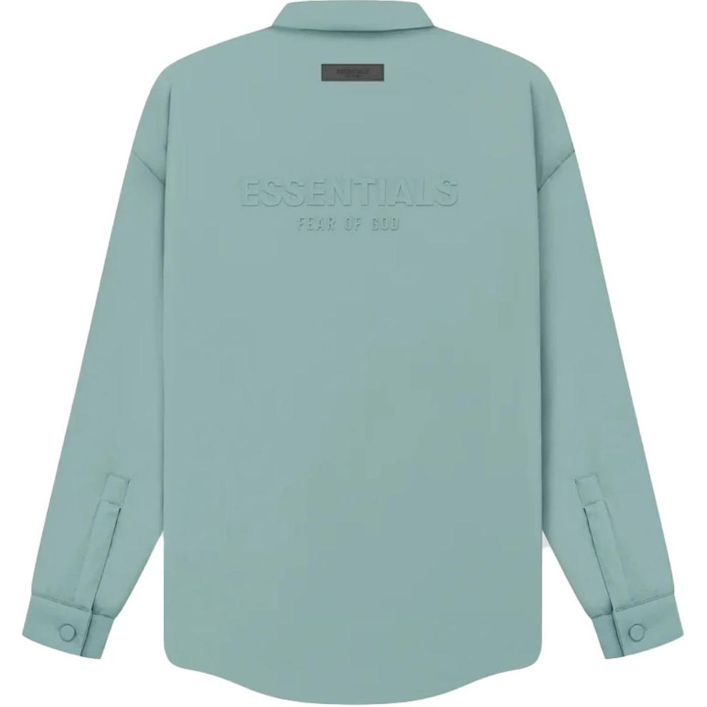 Fear of God Essentials Filled Nylon Shirt Jacket Sycamore Men Outerwear Green 202BT224041F