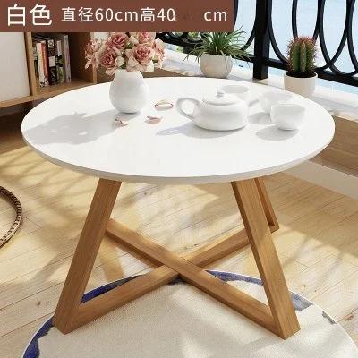 Originality Tables Combination Coffee Table for Living Room Solid Wood Round Tables Simple Assembly Center Tables