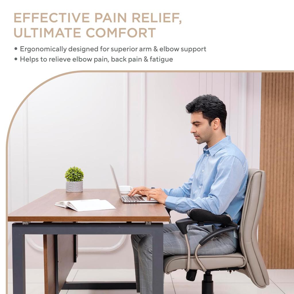 Gel Armrest Pads for Office & Gaming Chair, Premium Soft Gel Top with Memory Foam Base, Ergonomic Elbow Pillow