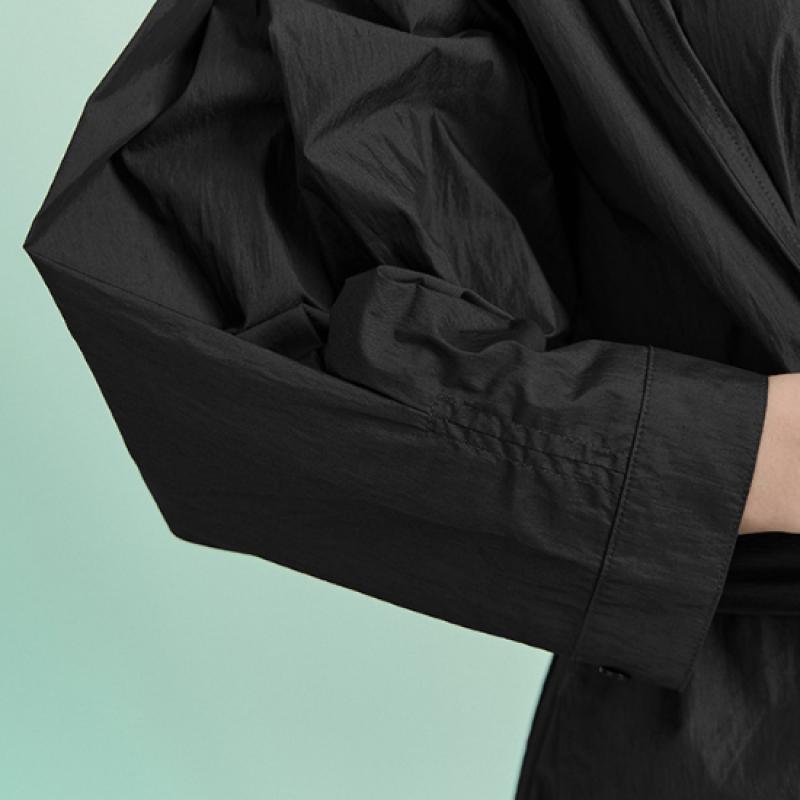 MAXZA Wide Collar Crinkle Trench Shirt Dress Zd07qp501on