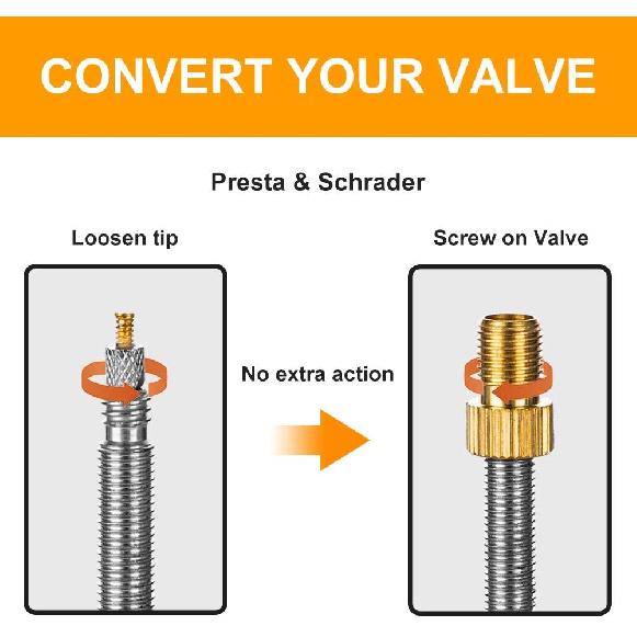 5Pc Presta Valve Adapter Convert Presta to Schrader French/UK to US Inflate Tire Using Standard Pump or Air Compressor Tire Chucks 1