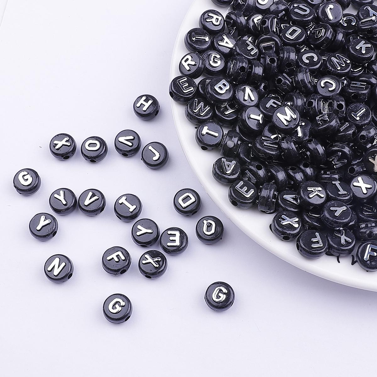 Акриловые плоские бусины с буквами 10x6 мм — фото 8