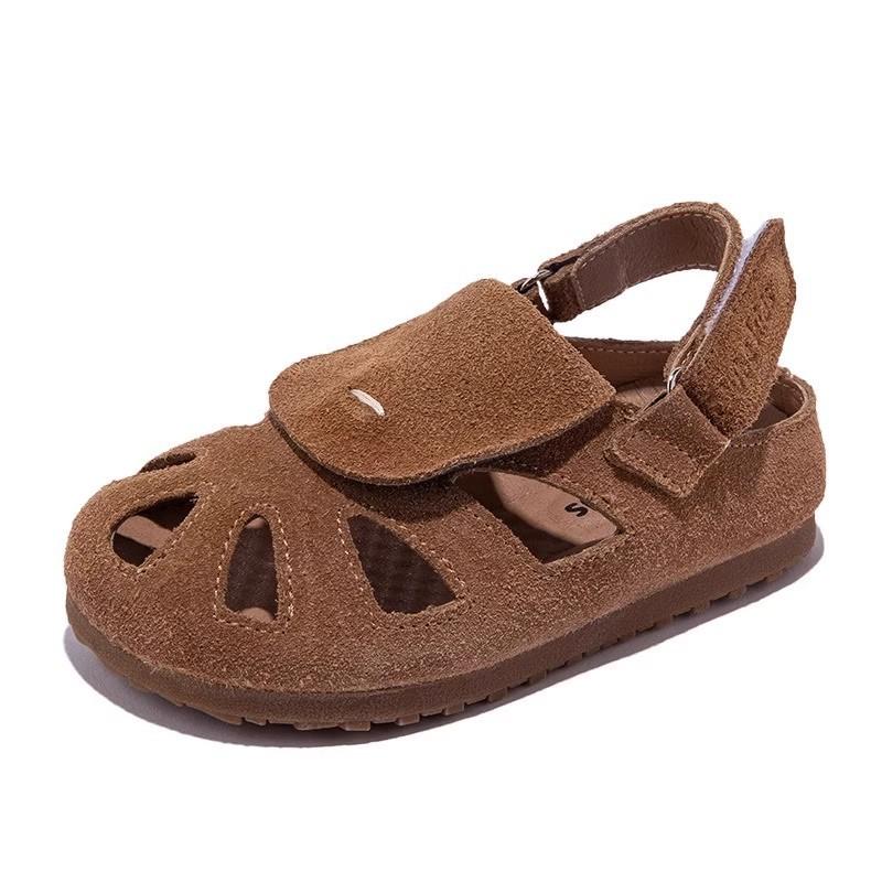 Youth style shoes Kids Retro Closed-Toe Slip-On Sandals Boys Girls Soft Rubber Sole Casual Shoes