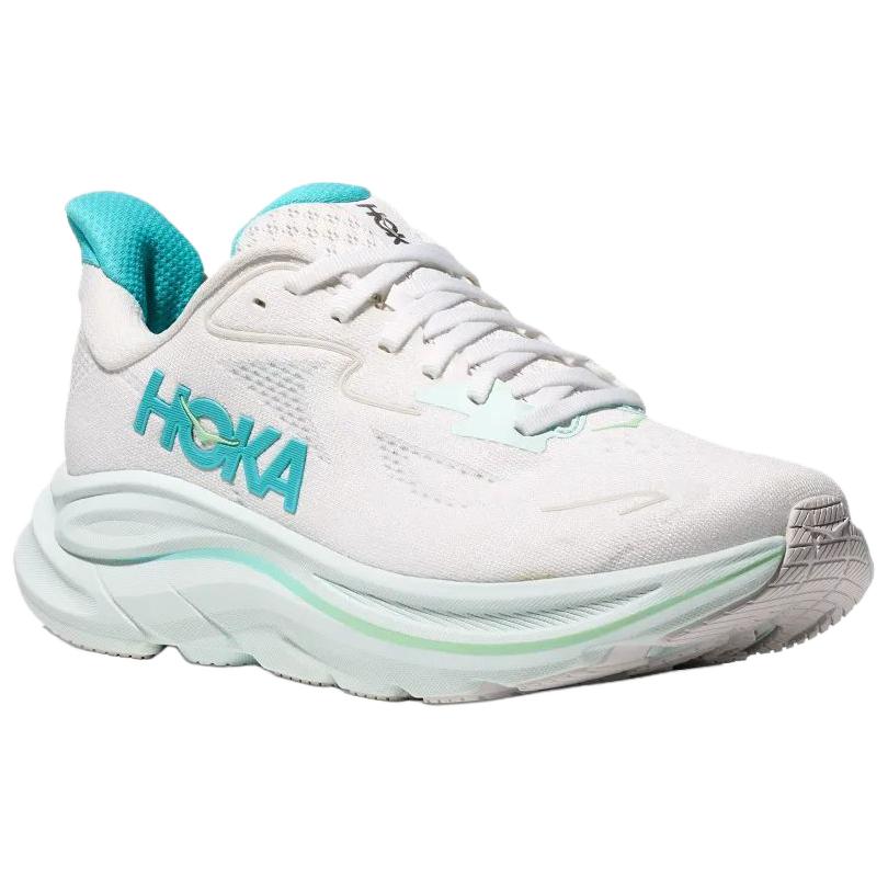 HOKA  Clifton 10 White Cielo Blue Women Sneakers 1162031-WTCL