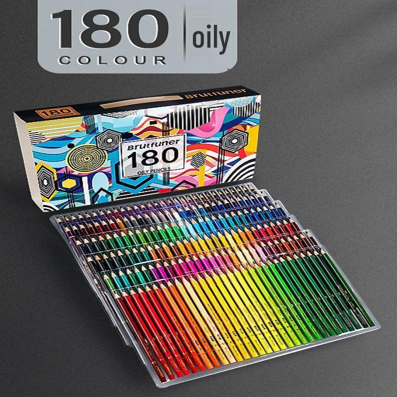Krasner Oil-Based Water-Soluble Colored Pencils Set - 72/120/180 Colors for Student Art Drawing.
