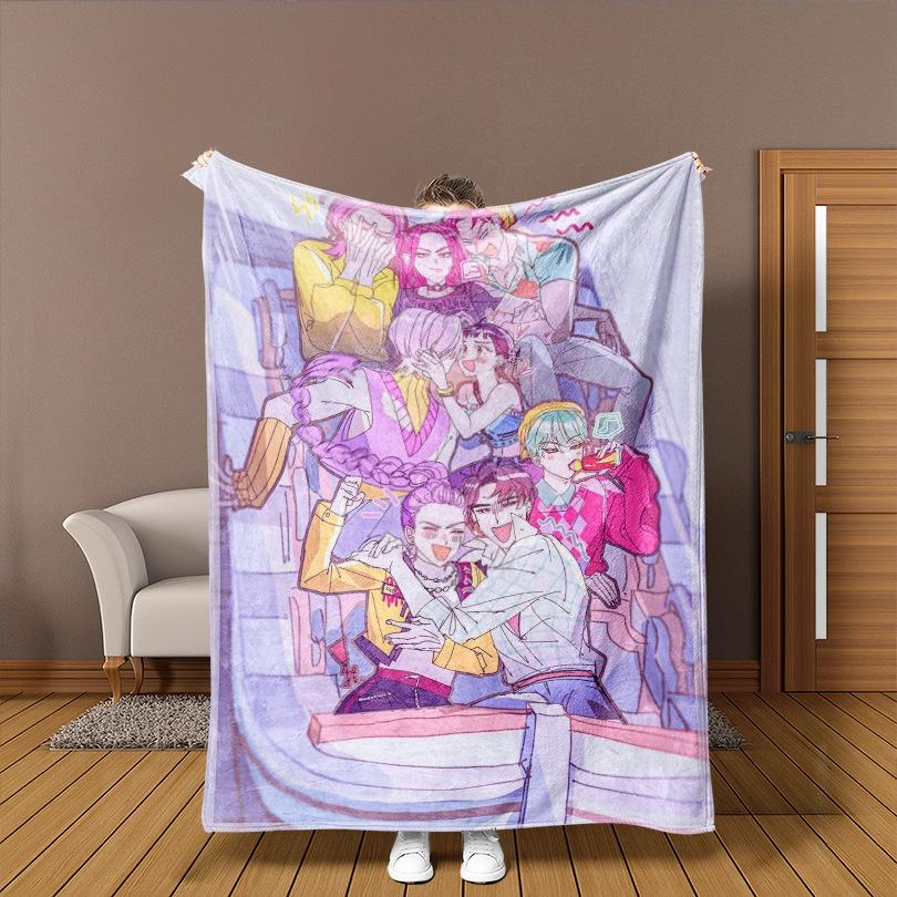 K-P Men'S Picture Girl Group Witch Hunter Group Peripheral Printing Blanket Flannel Comfortable Soft Blanket, Welfare Blanket, Gift Blanket