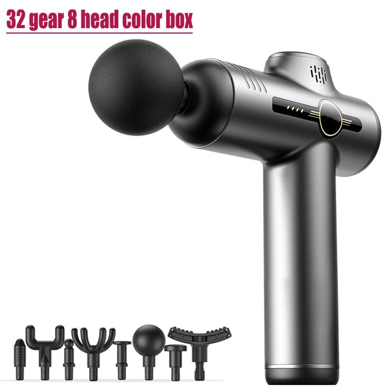 Smart Touch Screen Massage Gun High Frequency Body Muscle Relaxation Electric Massager With Portable Bag Therapy Gun For Fitness