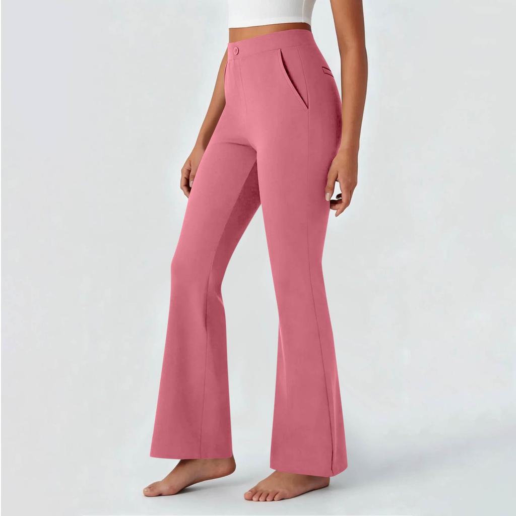 Women's Casual Slim-fit Wide-leg Trousers,  Color, Flowing Long Pants