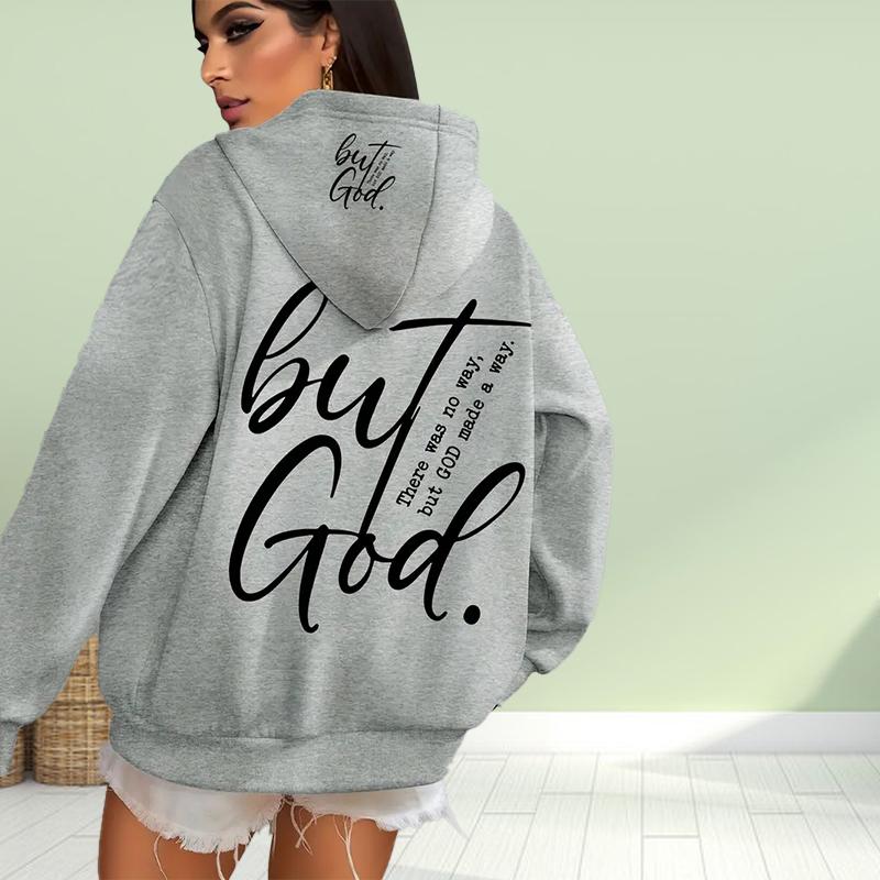 Womens Fashion Cool White Letters Print Loose Hoodie Tops Blouse Sweatshirt Casual Long Sleeve Pullover Tops