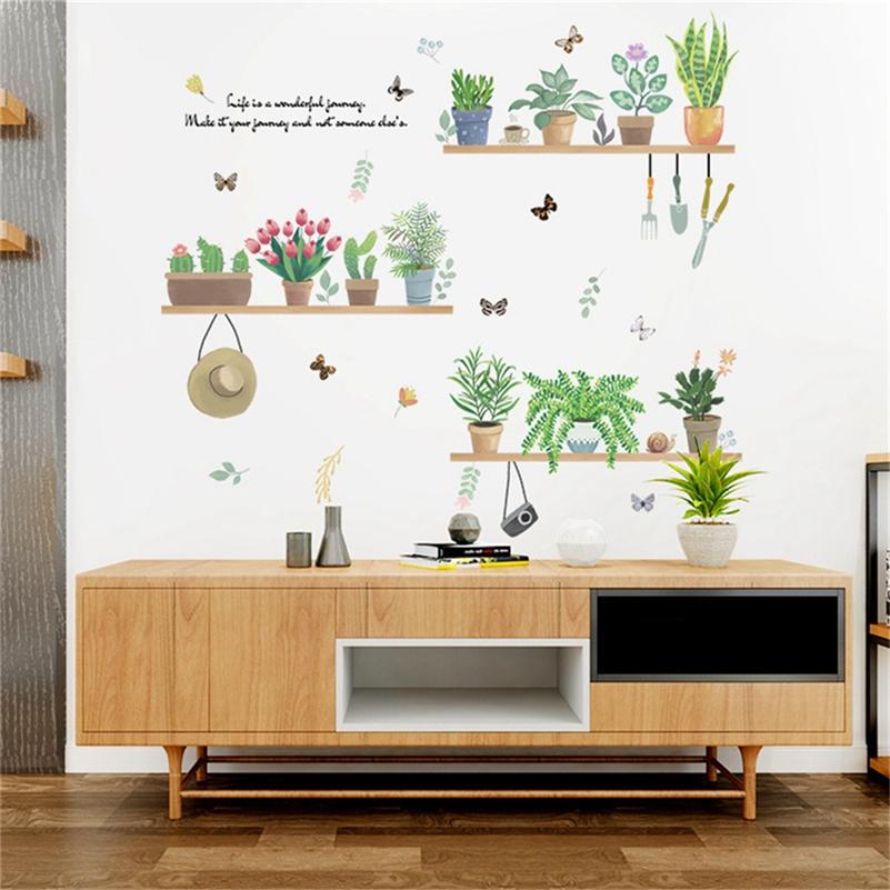 Mural Art Wallpaper Bonsai Plants PVC Wall Decor Bedroom DIY Living Room Wall Stickers