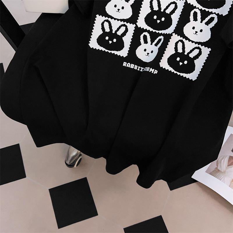 Women's Plus Size Loose Slimming Mid-Length Round Neck T-Shirt, Short-Sleeved, Fits Up to 350 Jin