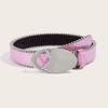 Girl Glittered Waist Belt Street Dance Jeans Belt Decorative Round Buckle