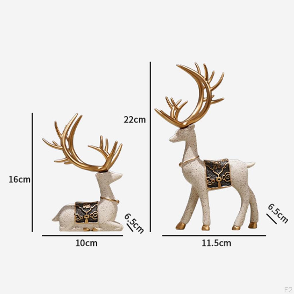 Rustic Reindeer Figurines And Wood for Room Bedroom Nursery Bathroom Home Office Decor