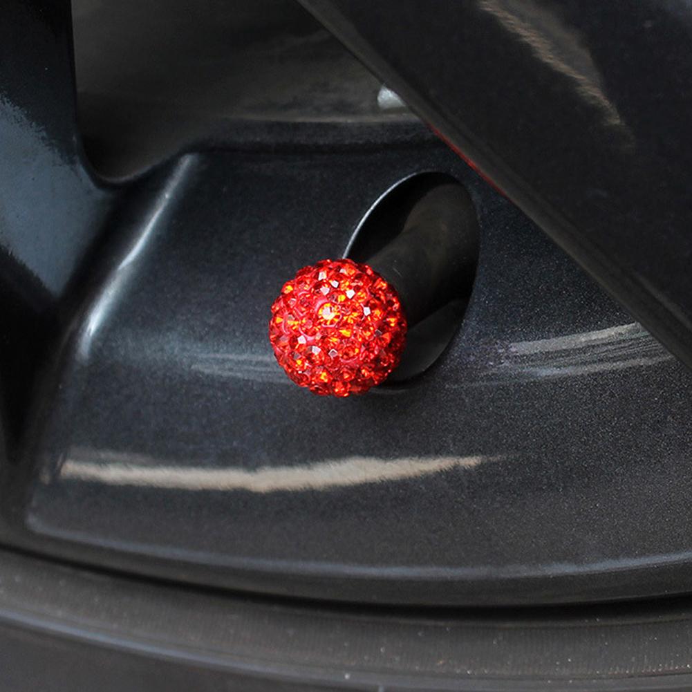 4Pcs/Lot Bling Rhinestone Universal Car Tire Valve Caps Crystal Diamond Shining Dustproof Valve Stem Caps Car Accessories