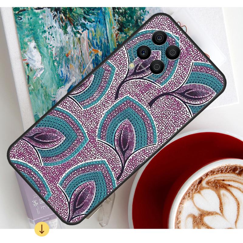 African Wax Fabric Case For Samsung Galaxy M15 M21 M31 M55 M56 M36 M16 M06 M13 M33 M53 M12 M32 M52 M14 M34 M54
