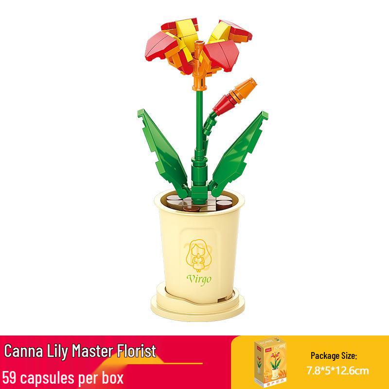 Lele Brothers Flower Building Blocks: Children's Educational Toy - Eternal Flower Jigsaw Puzzle
