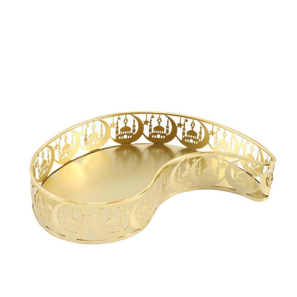 

Decorative Ramadan Moon Trays Iron Eid Mubarak Tray Snack Storage Box Holiday Festival Style B
