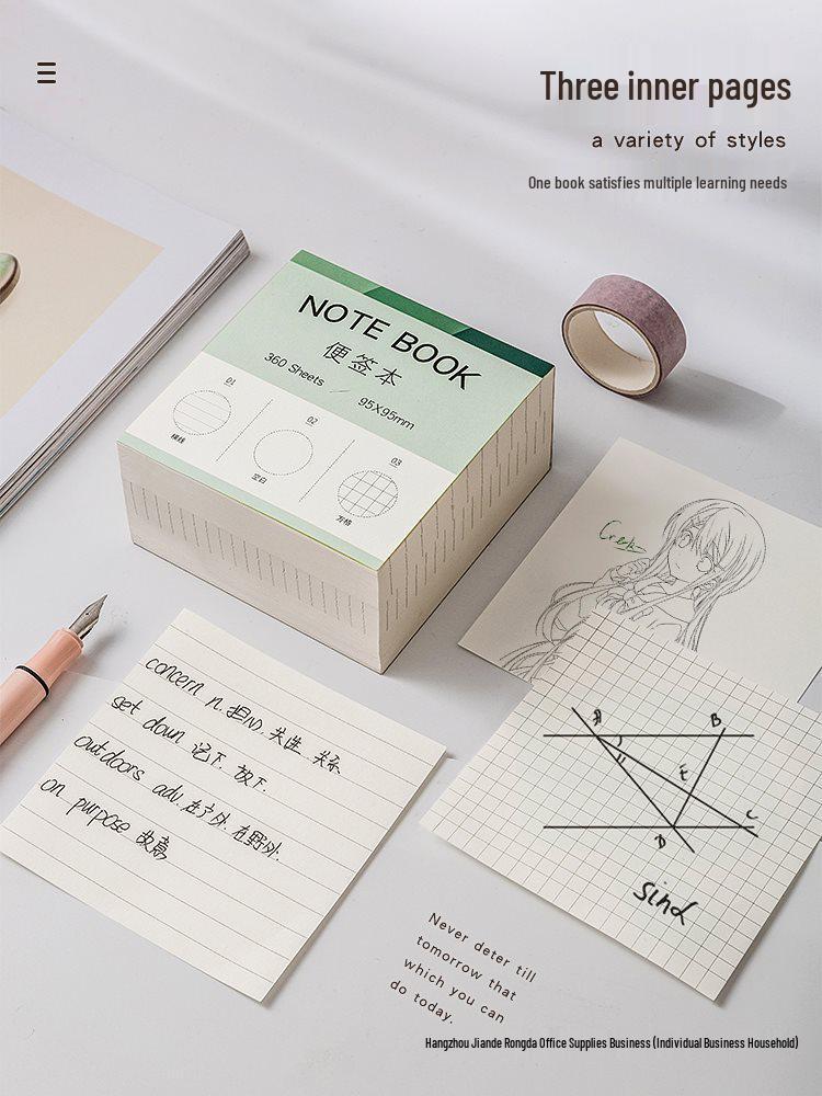 Multifunctional Large Capacity Tearable Sticky Notes - Minimalist Non-Adhesive Notepad