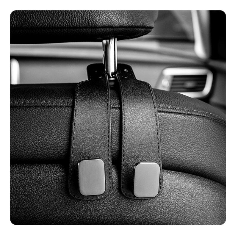 Car Seat Hook for Shopping Bags Summer Road Trip Essentials Multi-Purpose Leather Hanging Hooks for SUV Truck Vehicle Organizer To Keep Car Clean