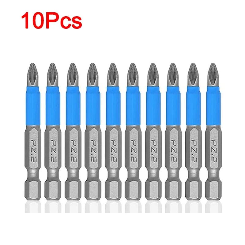 6/10Pcs Magnetic Screwdriver Bit Set Anti Slip Electric Drill Screw Driver Head Kit Impact Hand Tool PH1/PH2/PH3/PZ1/PZ2/PZ3