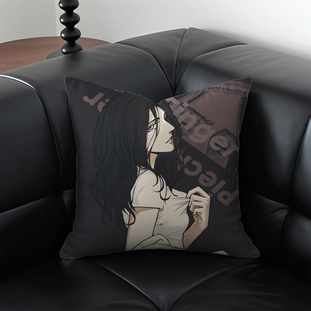 Anime Epic AAttack on TTitan Cushion Cover Pillow Case Antidustmite Invisible zipper silky short plush Sofa cushion
