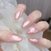 Pink Cat Eye Heart Nail Stickers: Wearable False Nails for a Sweet, Charming Manicure