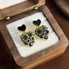 Korean Xiaoxiang Love Heart Earrings: High-End Summer Sweet Design with Niche Oil Drop Accents