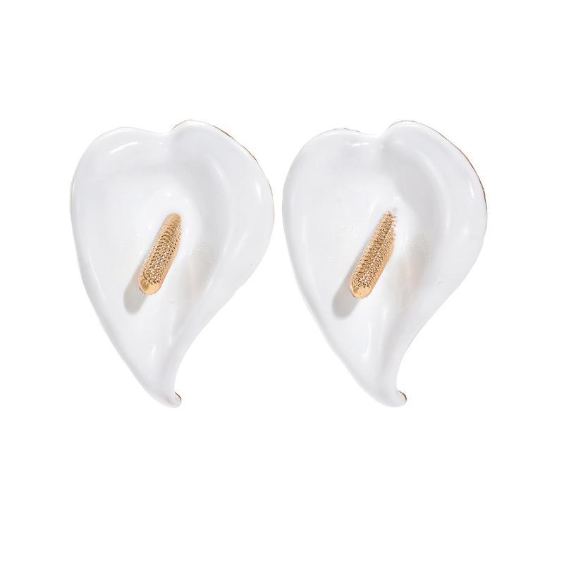 Exaggerated Colorful Enamel Drip Oil Flower Stud Earrings For Women Fashion Metal Irregular Geometric Earrings Jewelry Gift