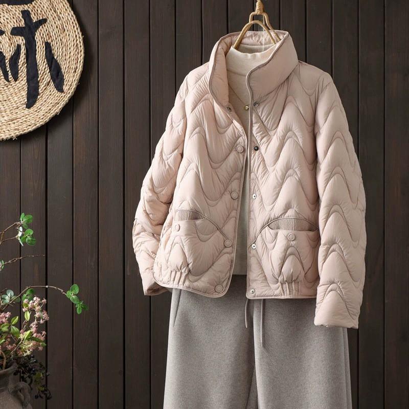 Womens Lightweight Down Jacket With Stand