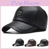Outdoor Winter Cap For Seniors With Windproof Pu Leather Earmuff Baseball Hat With Adjustable Fit