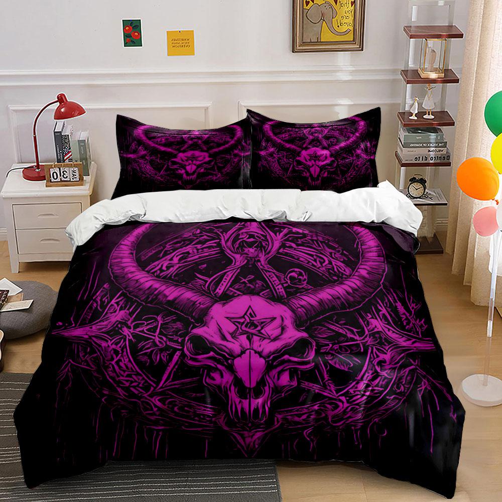 Dark Occult Themed Decoration Set Exquisite Three-Piece Bedding Set Gift For Kids And Adults