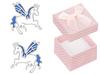 Silver Stud Earrings Pegasus For A Girl Rhodium-Plated Posts Enamel