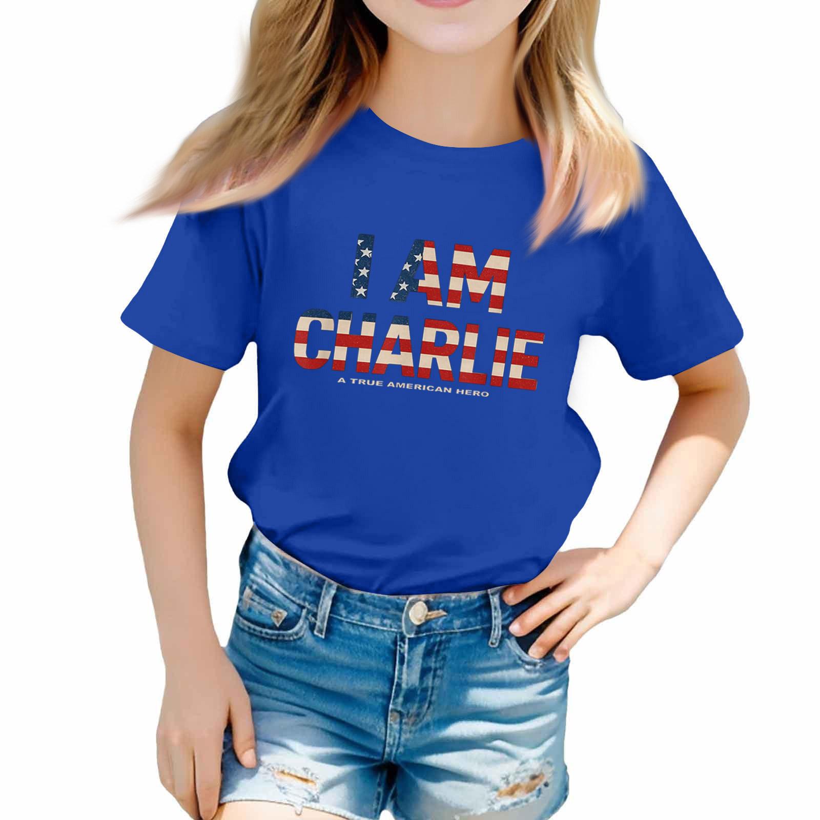 

Girls Short Sleeve T Shirt Casual Printed Tee Top Lightweight Comfortable Fit Soft Fabric Breathable Design for Everyday Wear 150 синий