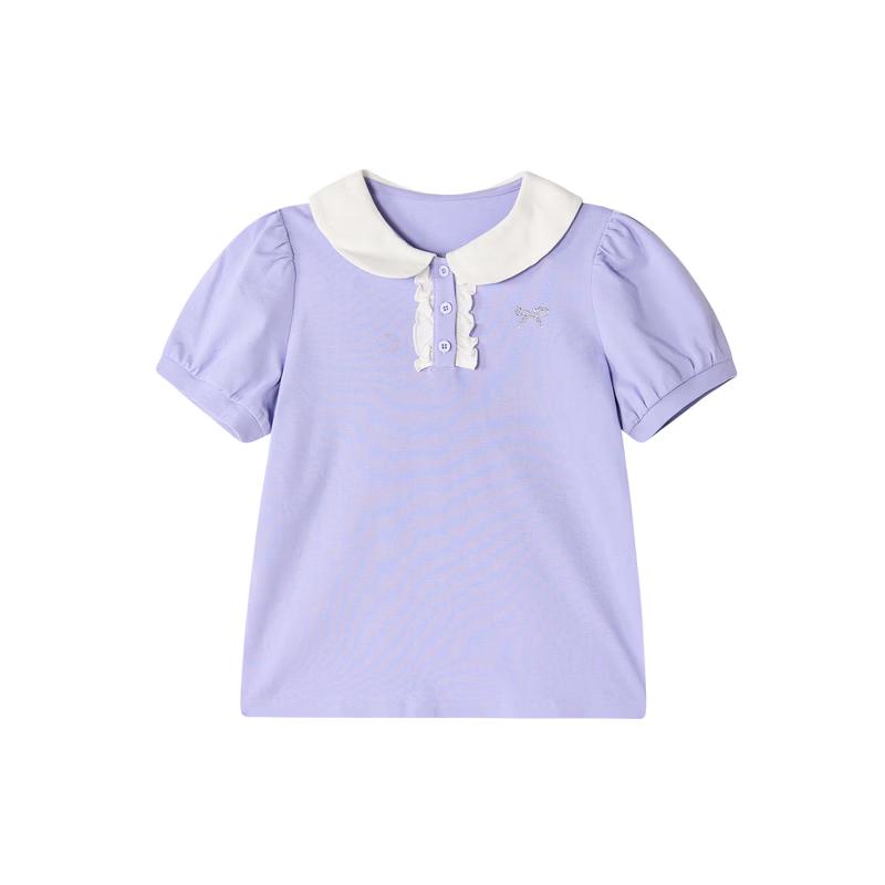 Deesha Girls' Doll Collar Puff Sleeve T-Shirt