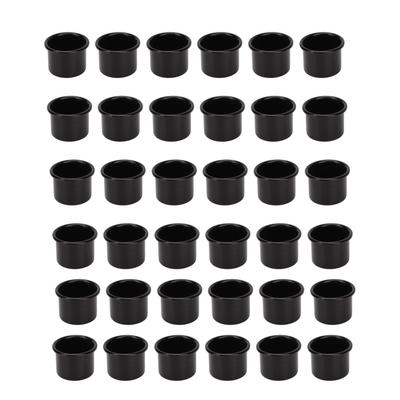 36pcs Candlestick Holder Cup Round Black Empty Aluminum DIY Candlestick Jars for Candle Making