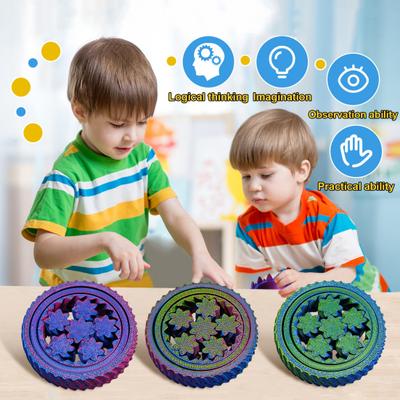 1/5Pcs 3D Printed Fidget Spinner Toy Stress Anxiety Relief Kids Teens Adults Interlocking Gear Fingertip Gyroscope Portable Travel Sensory Spinning