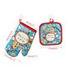 1Set Christmas Oven Gloves Pot Holders Set Santa Claus Snowflake Candy Pattern Insulated Oven Mitts Home Kitchen Christmas Decor
