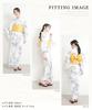 Nishiki Yukata Set Festival Japanese Pattern 1412-3B Women's 2-Piece (Yukata + Obi) - Ready-to-Wear, One-Size-Fireworks Obi, Retro, Modern, Floral,