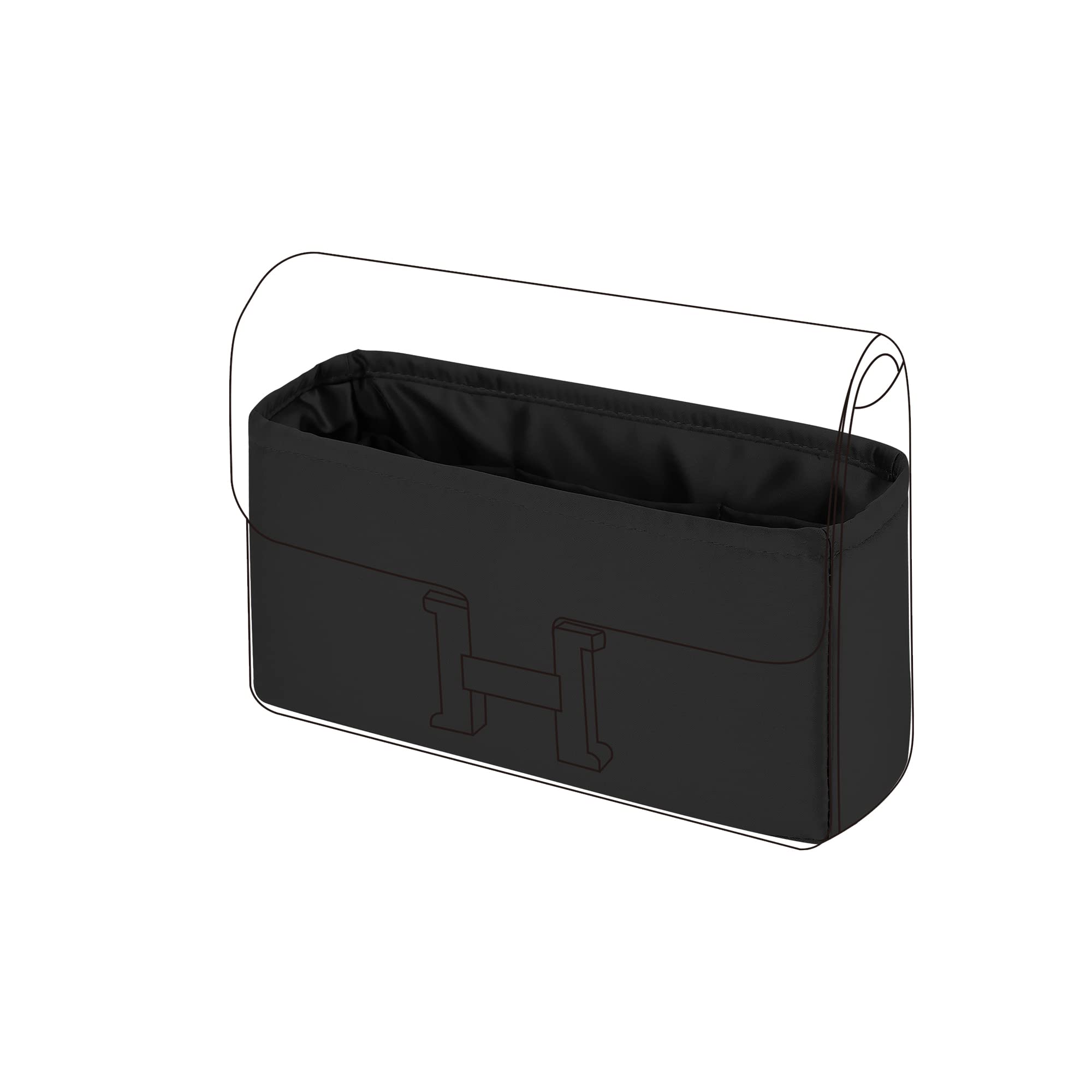 

Внутренняя сумка DGAZ, Роскошная внутренняя сумка-тоут из шелкового атласа, Совместимая с сумками Constance 18/19/23/24 (Черный, Нью-Констанс 23/24)