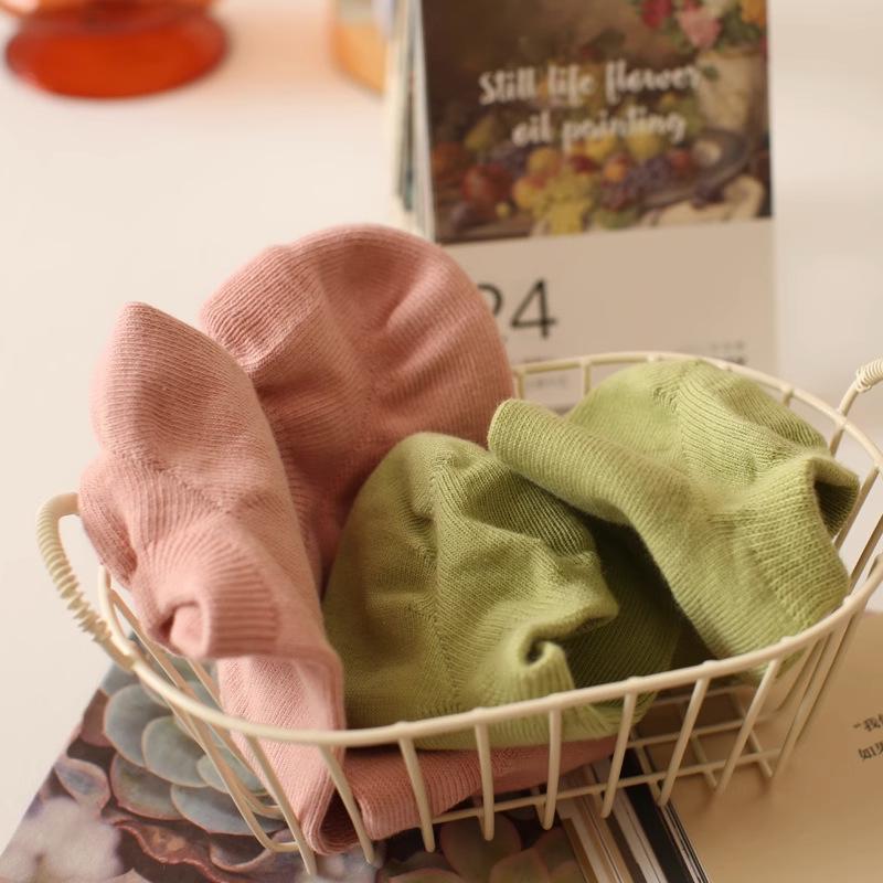 "Damen Baumwoll-Bootssocken mit Anti-Rutsch - Frühjahr & Herbst Kollektion, Dünn, Einfarbig"