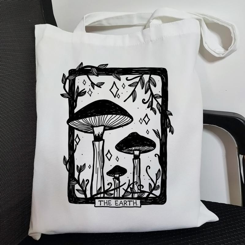 Gothic Mushroom Damen Umhängetasche Canvas Tasche Harajuku Shopper Tasche mit hoher Kapazität Mode Lässige Umhängetaschen Tote Shopper Tasche