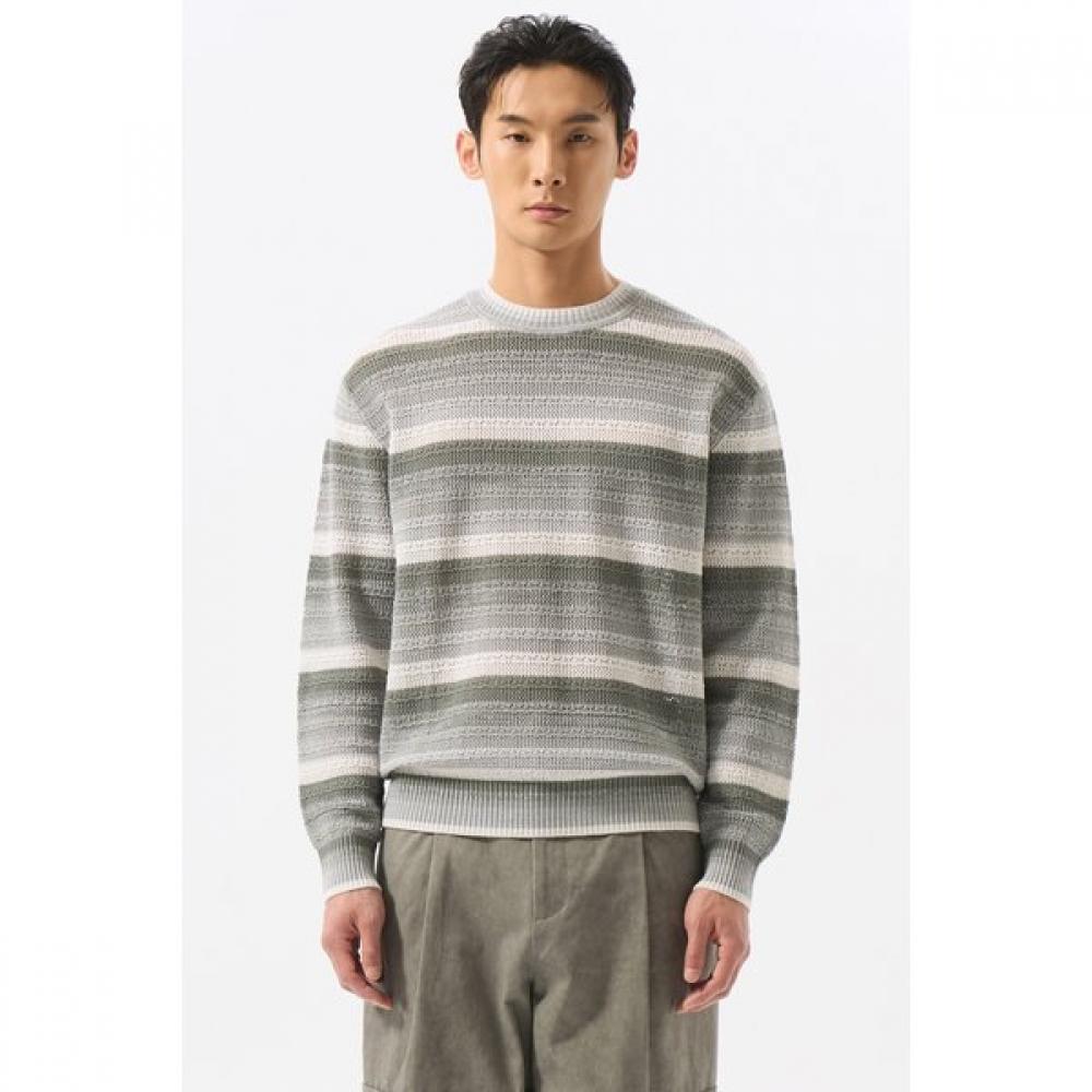 Customellow Gray Gradation Crochet Round Knit Cwwas25213gyx