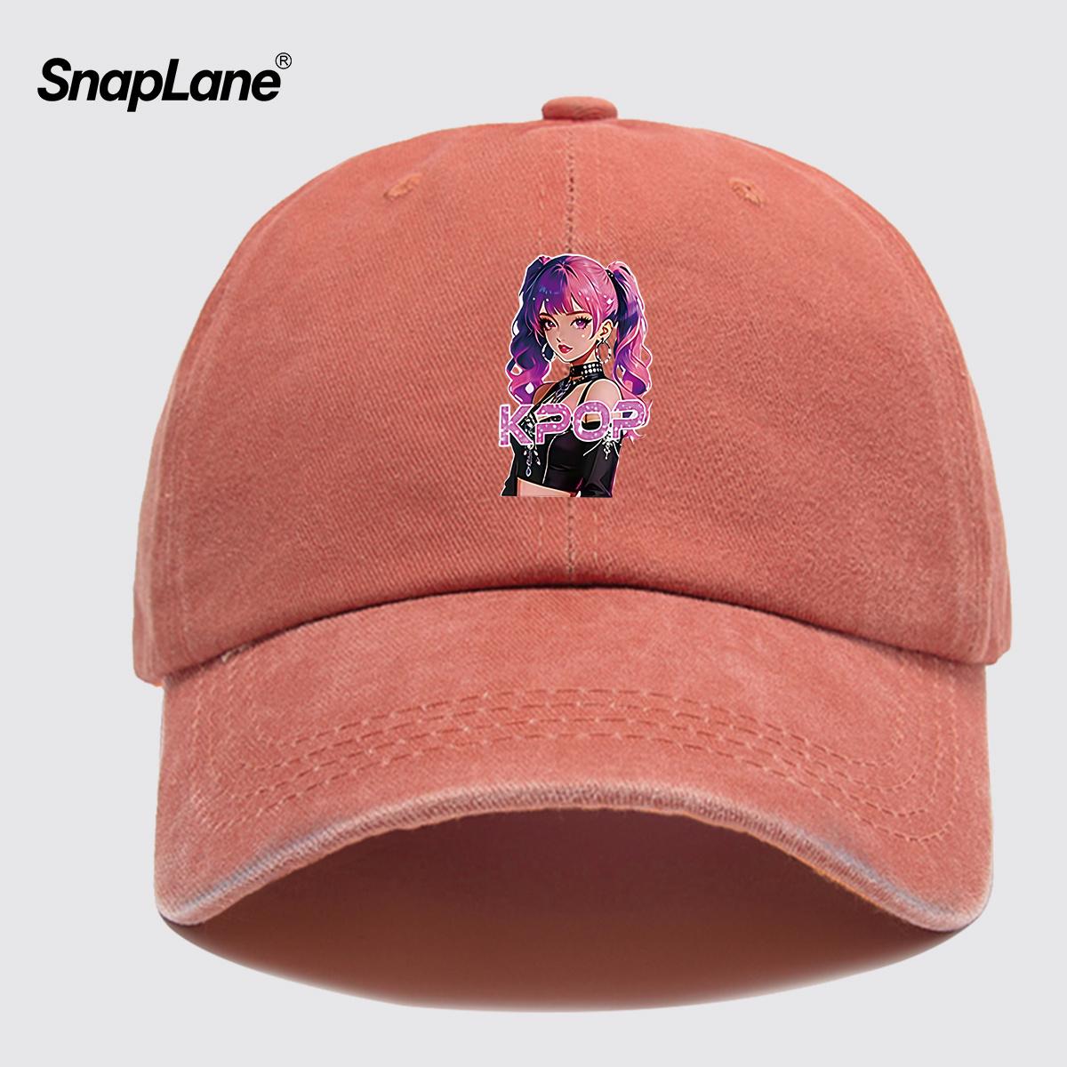 pc KPOP Themed Twin Tail Print Baseball Cap Trendy Fashion Design EyeCatching Personality Unisex Adjustable Size Street 1pc