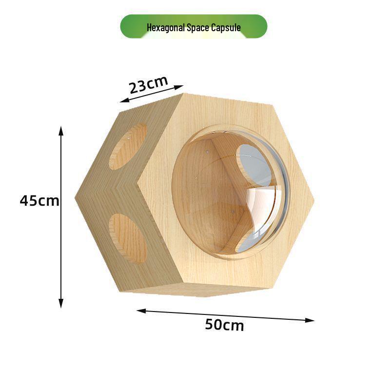 Wall-Mounted Solid Wood Cat Climbing Frame with Bed, Jumping Platform, and Scratching Post